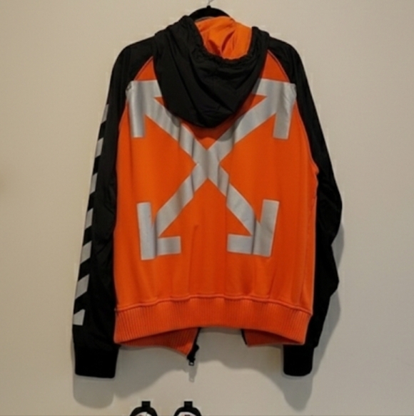 Moncler Other - Moncler Off White Rare Orange Hoodie Jacket xxxl